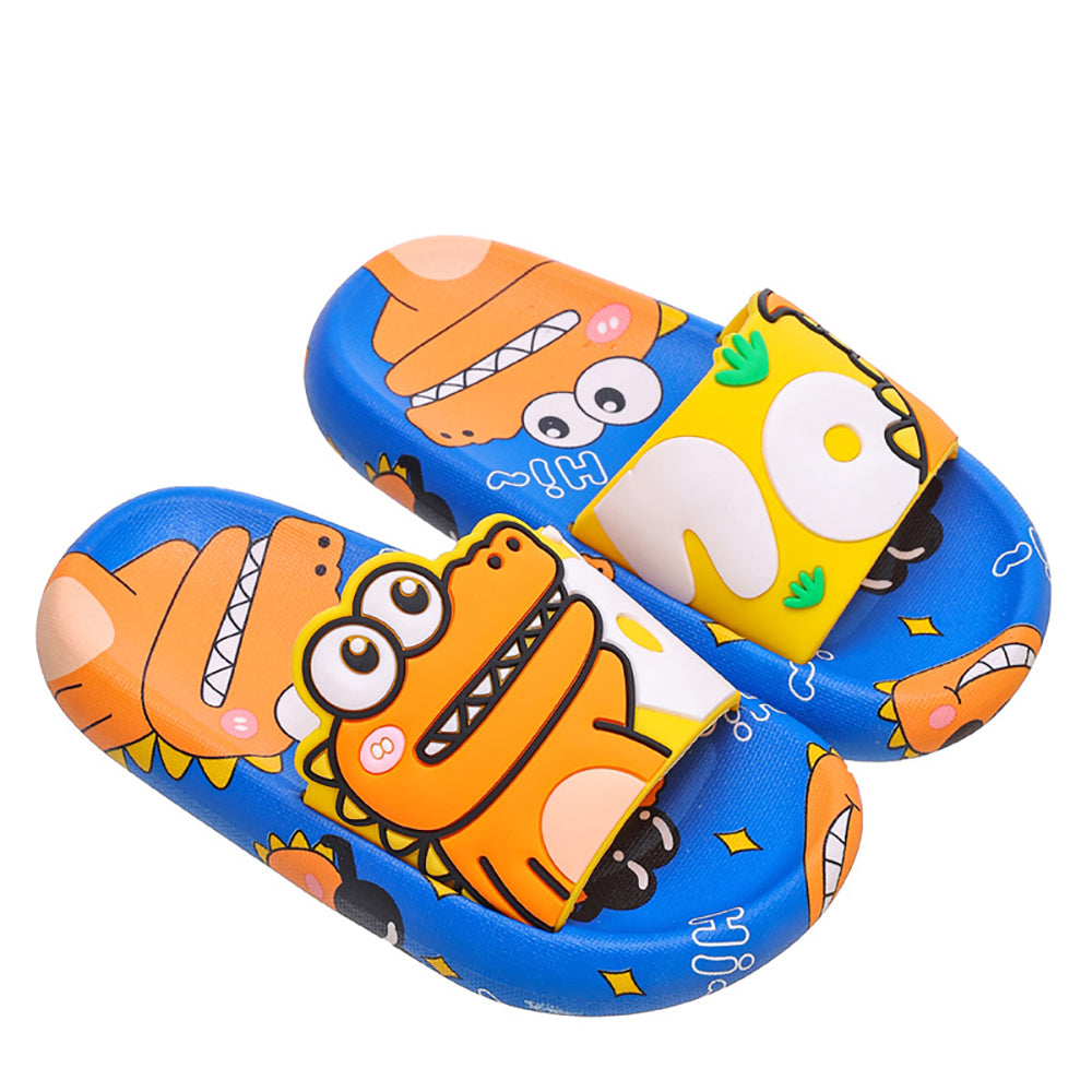 Little Surprise Box Dino Blue & Yellow Slip On Clogs ,Summer/Monsoon/ Beach Footwear For Toddlers And Kids, Unisex