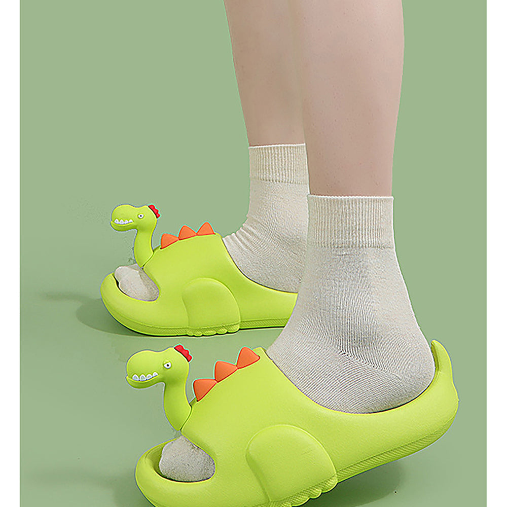 Little Surpise Box Fluoroscent 3D Long Neck Dino Slip On Clogs, Summer/Monsoon All Season Footwear For Toddlers & Kids.