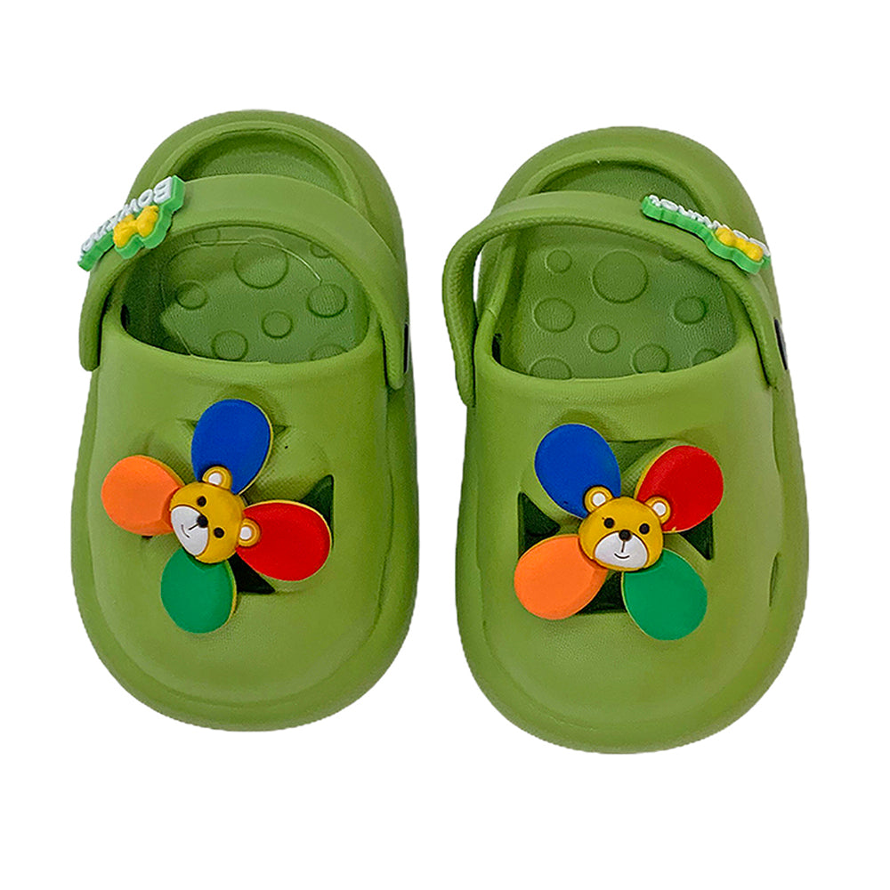 Little Surpise Box Green Pinwheel Slip On Clogs, Summer/Monsoon All Season Footwear For Toddlers & Kids.