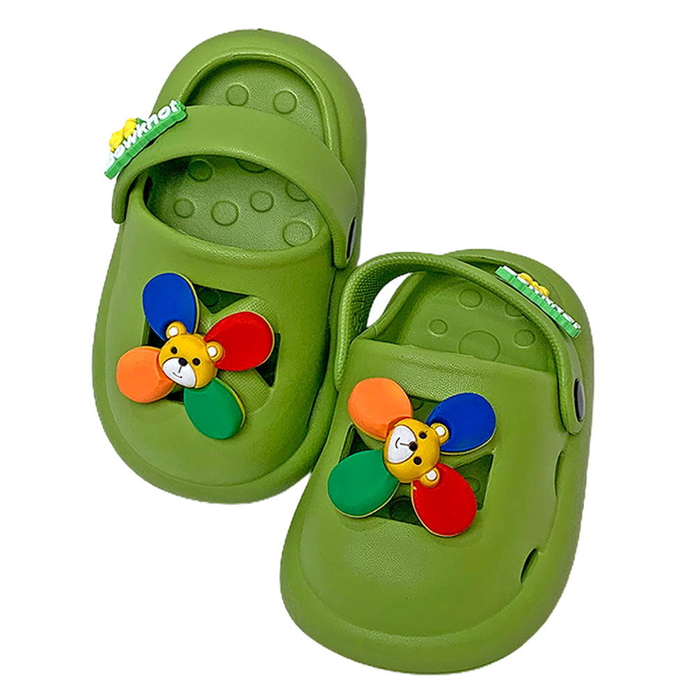 Little Surpise Box Green Pinwheel Slip On Clogs, Summer/Monsoon All Season Footwear For Toddlers & Kids.