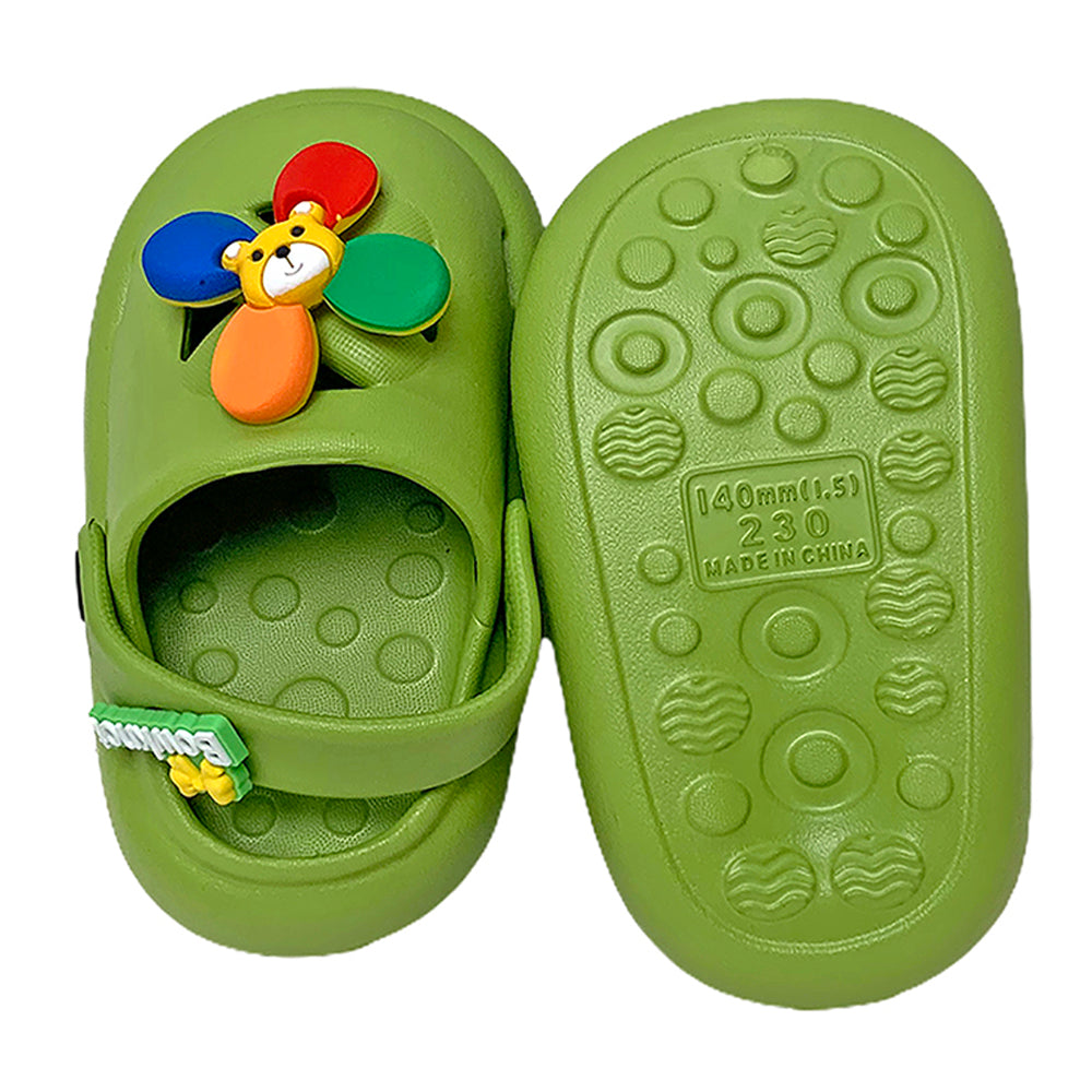 Little Surpise Box Green Pinwheel Slip On Clogs, Summer/Monsoon All Season Footwear For Toddlers & Kids.