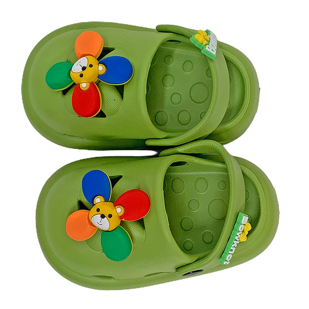 Little Surpise Box Green Pinwheel Slip On Clogs, Summer/Monsoon All Season Footwear For Toddlers & Kids.