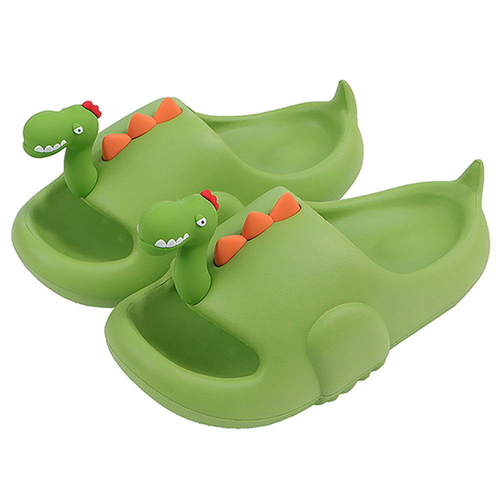 Little Surpise Box Olive 3D Long Neck Dino Slip On Clogs, Summer/Monsoon All Season Footwear For Toddlers & Kids