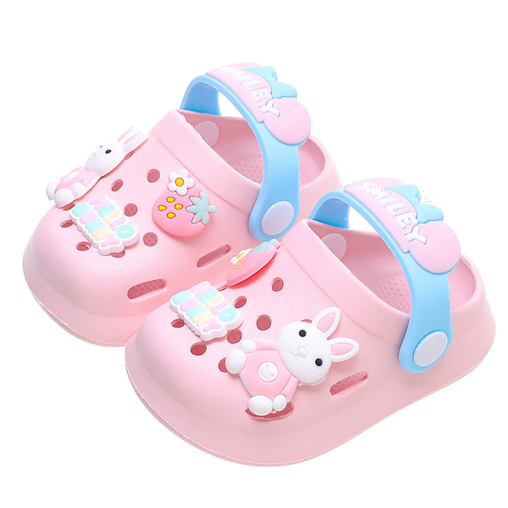 Little Surprise Box Pink & Blue Bunny Rabbit, Slip On Clogs ,Summer/Monsoon/ Beach Footwear For Toddlers And Kids, Unisex.