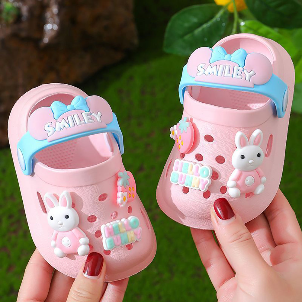 Little Surprise Box Pink & Blue Bunny Rabbit, Slip On Clogs ,Summer/Monsoon/ Beach Footwear For Toddlers And Kids, Unisex.