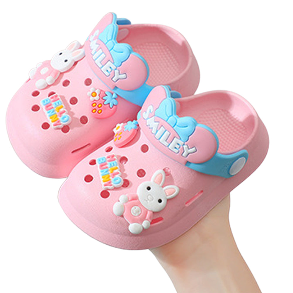 Little Surprise Box Pink & Blue Bunny Rabbit, Slip On Clogs ,Summer/Monsoon/ Beach Footwear For Toddlers And Kids, Unisex.