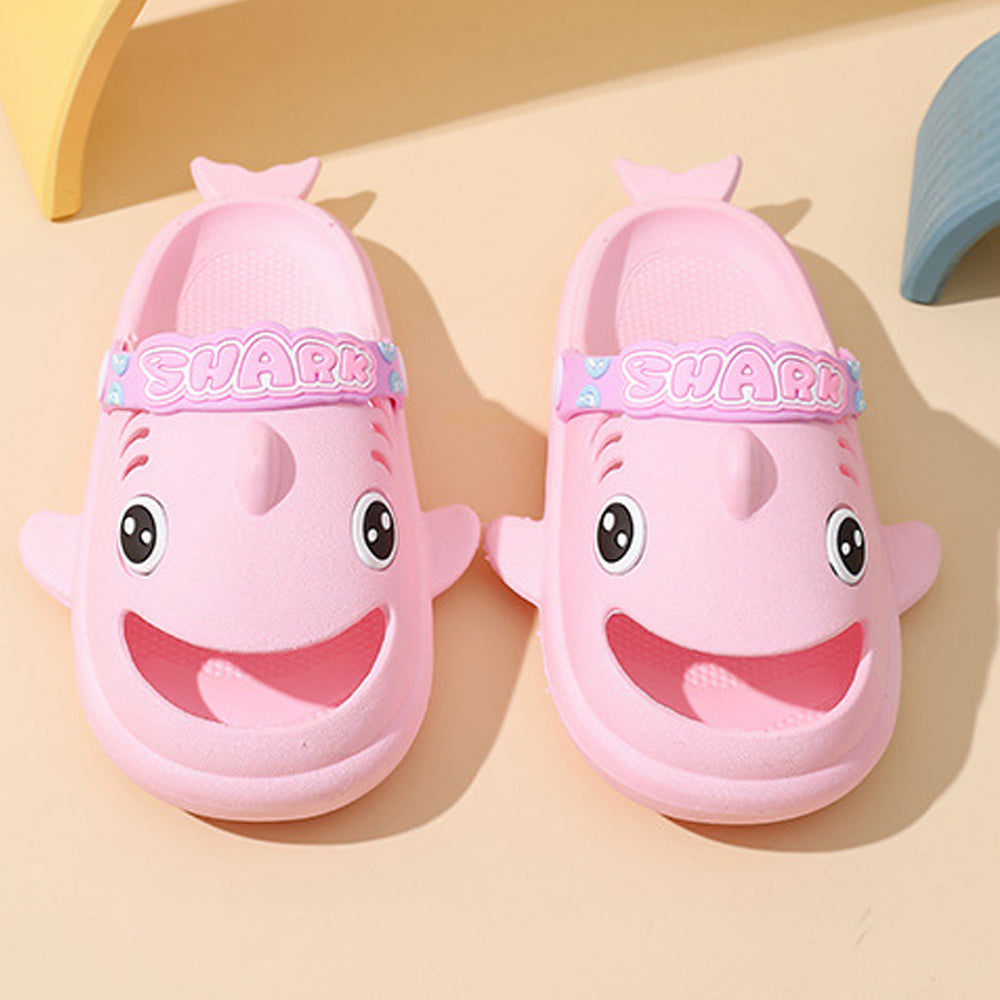 Little Surprise Box Pink Shark Slip On Clogs ,Summer/Monsoon/ Beach Footwear For Toddlers And Kids, Unisex.