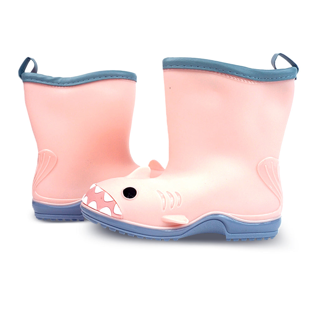 Little Surprise Box, Pink Shark EVA Rain Gumboots for Toddlers & Kids