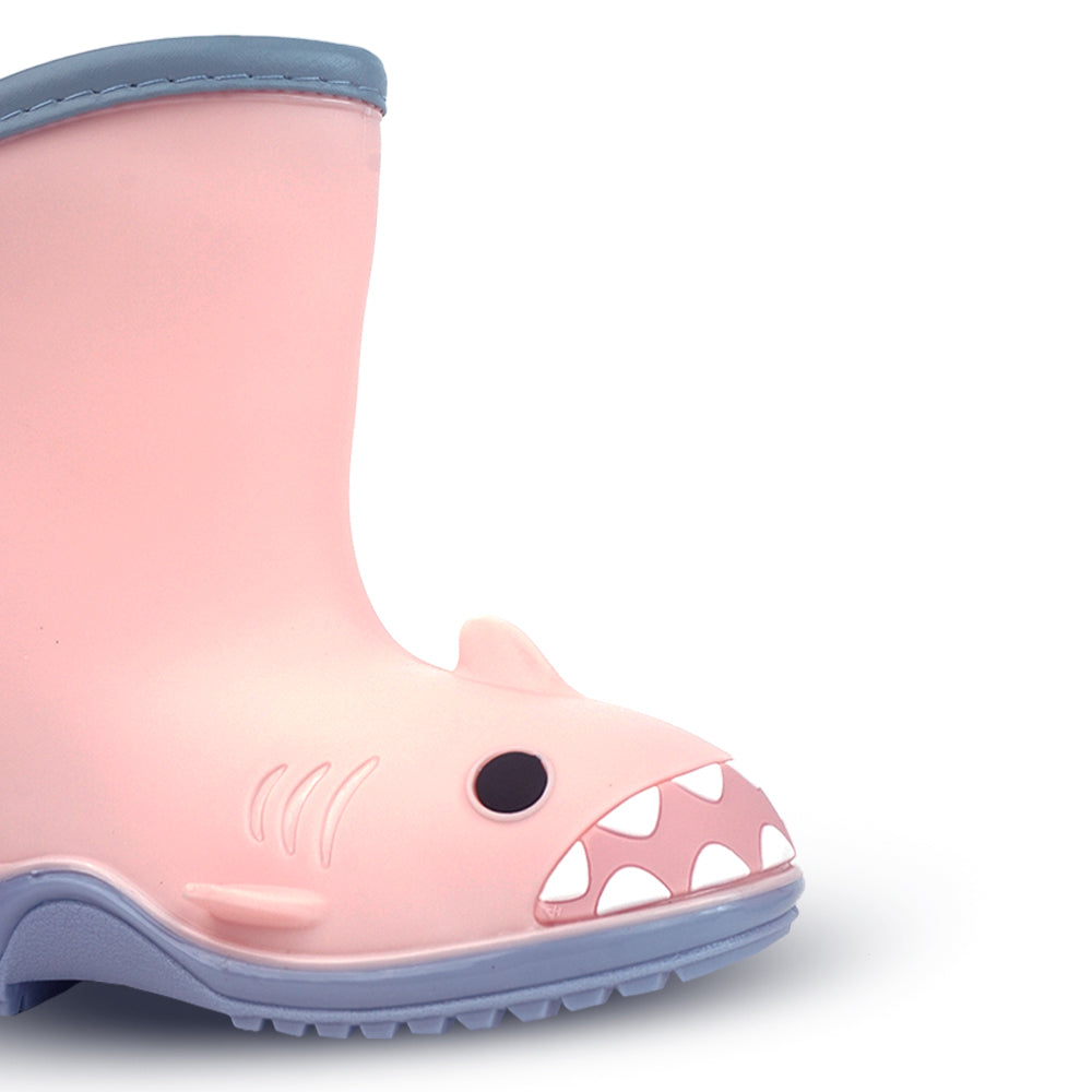 Little Surprise Box, Pink Shark EVA Rain Gumboots for Toddlers & Kids