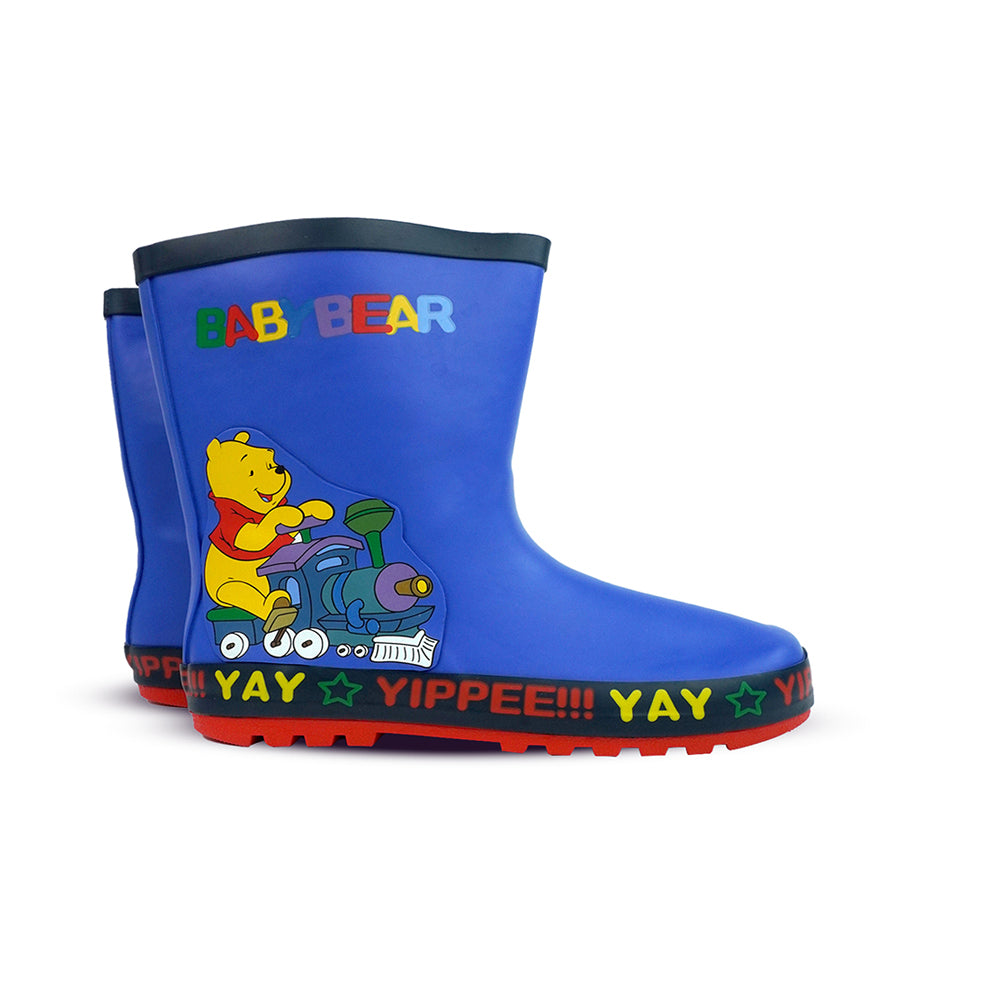 Little Surprise Box, Happy Yay Bear Rubber Rain Gumboots for Toddlers & Kids