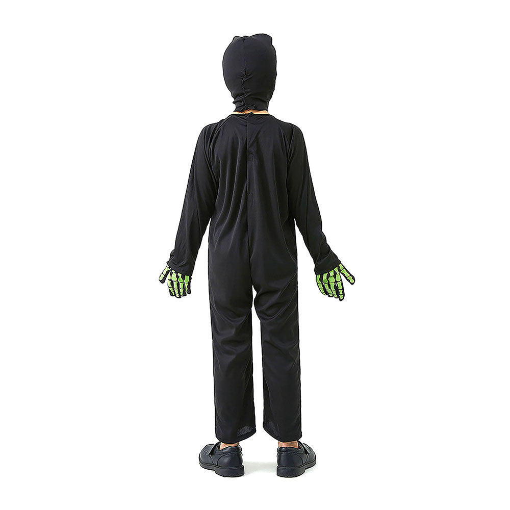 Little Surprise Box Black Green Luminious Skeleton Kids Halloween Costume Dress Up