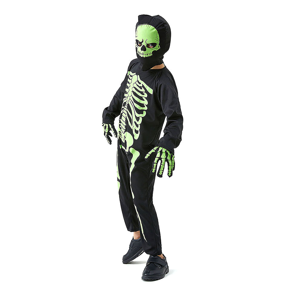 Little Surprise Box Black Green Luminious Skeleton Kids Halloween Costume Dress Up