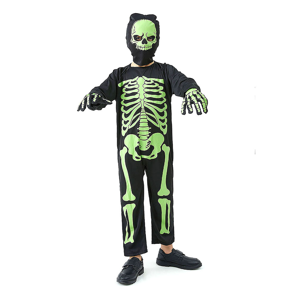 Little Surprise Box Black Green Luminious Skeleton Kids Halloween Costume Dress Up