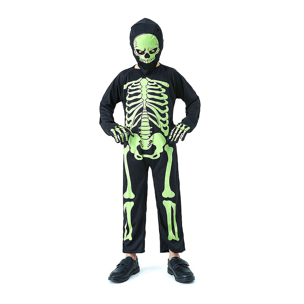 Little Surprise Box Black Green Luminious Skeleton Kids Halloween Costume Dress Up