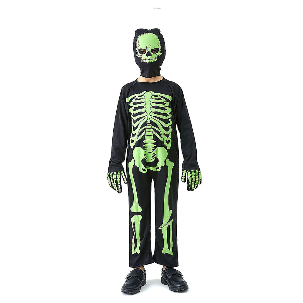 Little Surprise Box Black Green Luminious Skeleton Kids Halloween Costume Dress Up