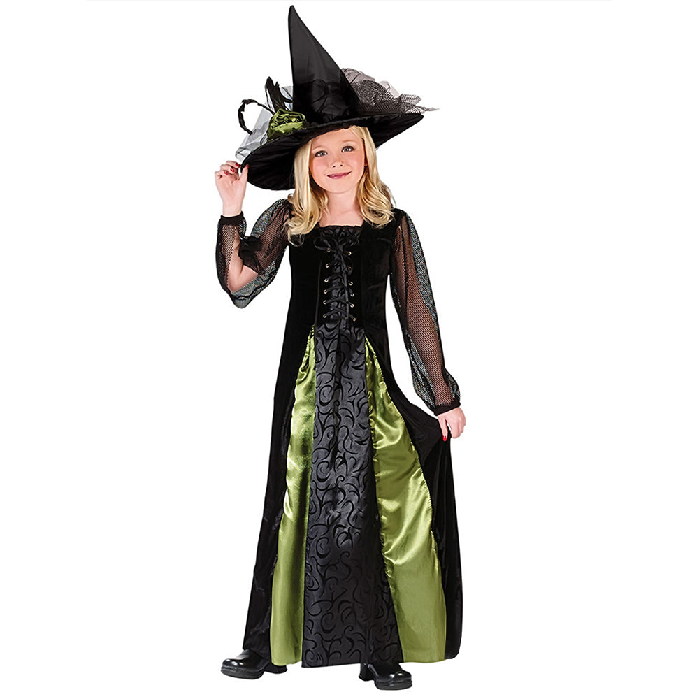 Little Surprise Box,  Black and Green Witch , Kids Halloween Costume Fancy Dress Up