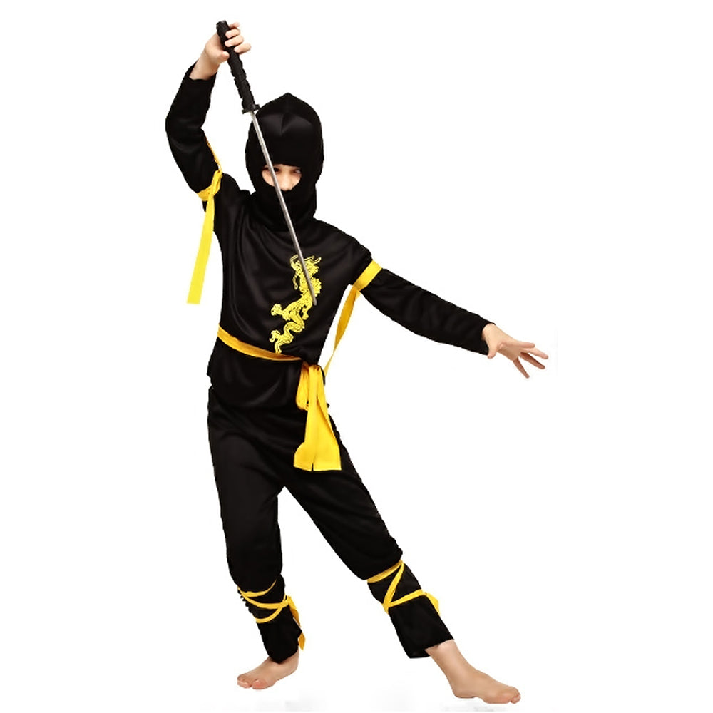 Little Surprise Box, The Black & Yellow Dragon Ninja, Kids Halloween Costume Fancy Dress Up