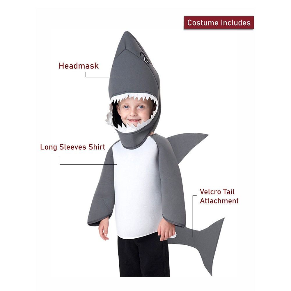 Little Surprise Box,  Grey Baby Shark , Kids Halloween Costume Fancy Dress Up