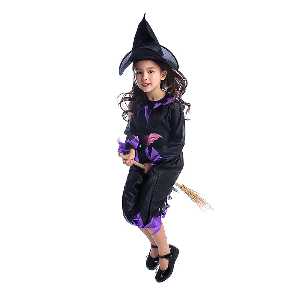 Little Surprise Box Purple Bat Witch Kids Halloween Costume Dress Up