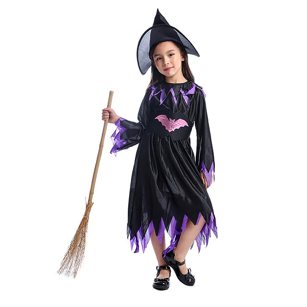 Little Surprise Box Purple Bat Witch Kids Halloween Costume Dress Up