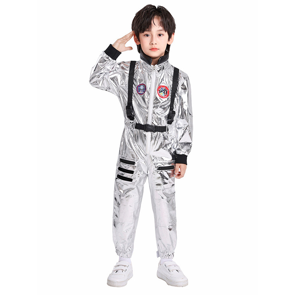 Little Surprise Box, Shiny Silver Astronaut, Halloween Costume Fancy Dress Up