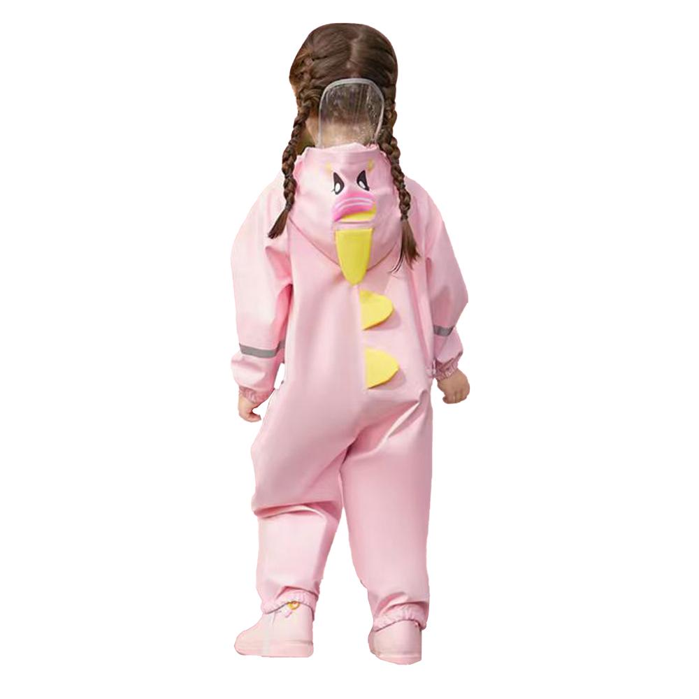 Little Surprise Box Light Pink Magic Uni Theme Full Jumpsuit Style Raincoat For Toddlers And Kids