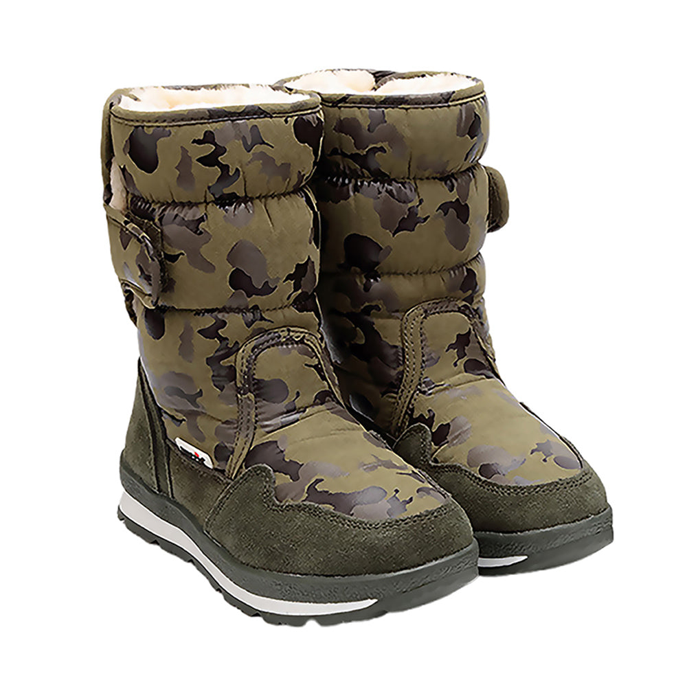 Little Surprise Box, Army Green Waterproof Winter Snow Boots for Kids For Minus Degree Temperature