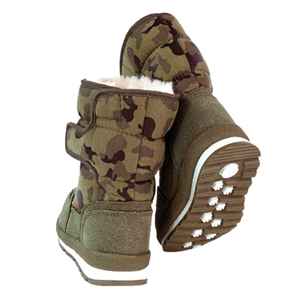 Little Surprise Box, Army Green Waterproof Winter Snow Boots for Kids For Minus Degree Temperature