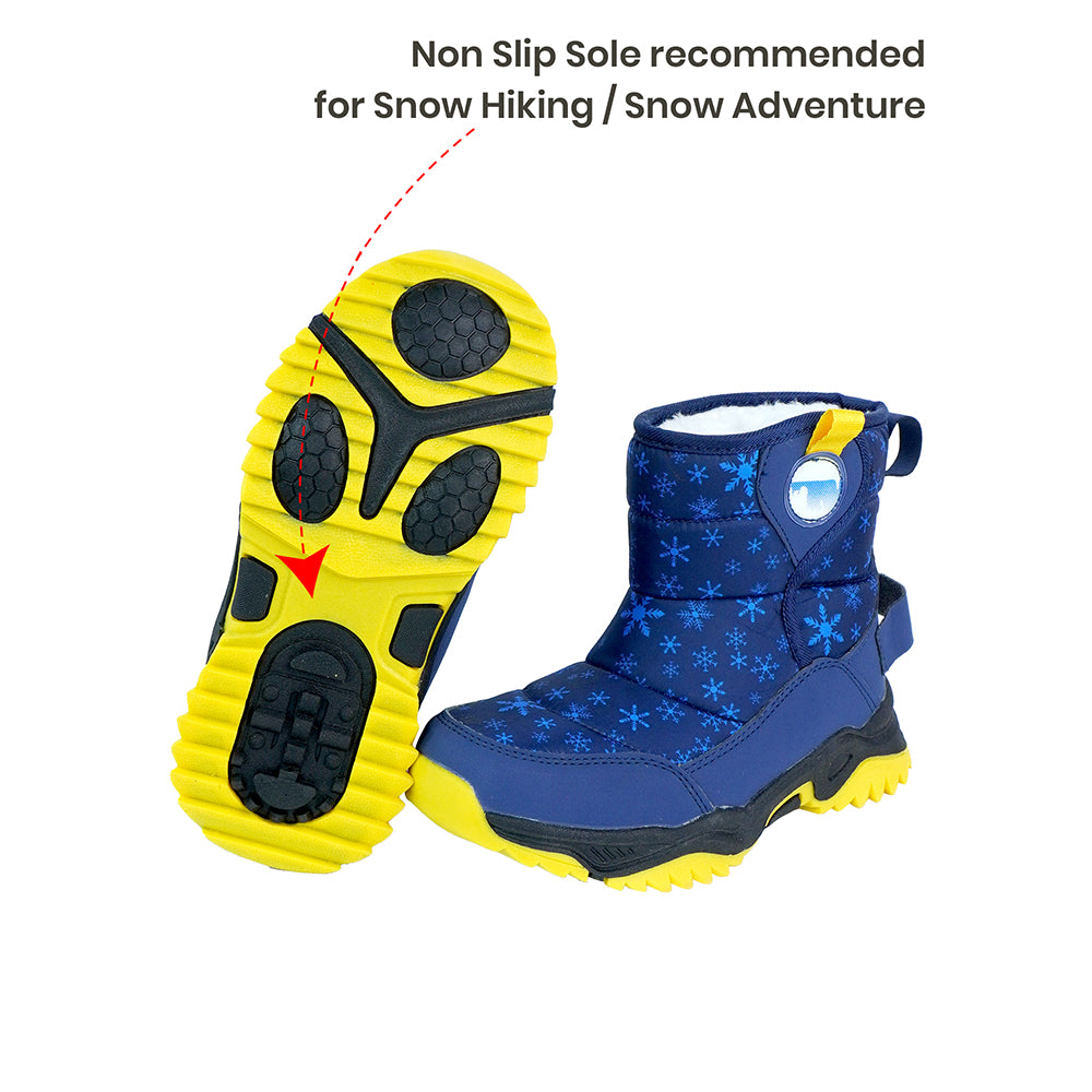 Little Surprise Box, Blue Snowflake Waterproof Winter Snow Boots For Kids For Minus Degree Temperature