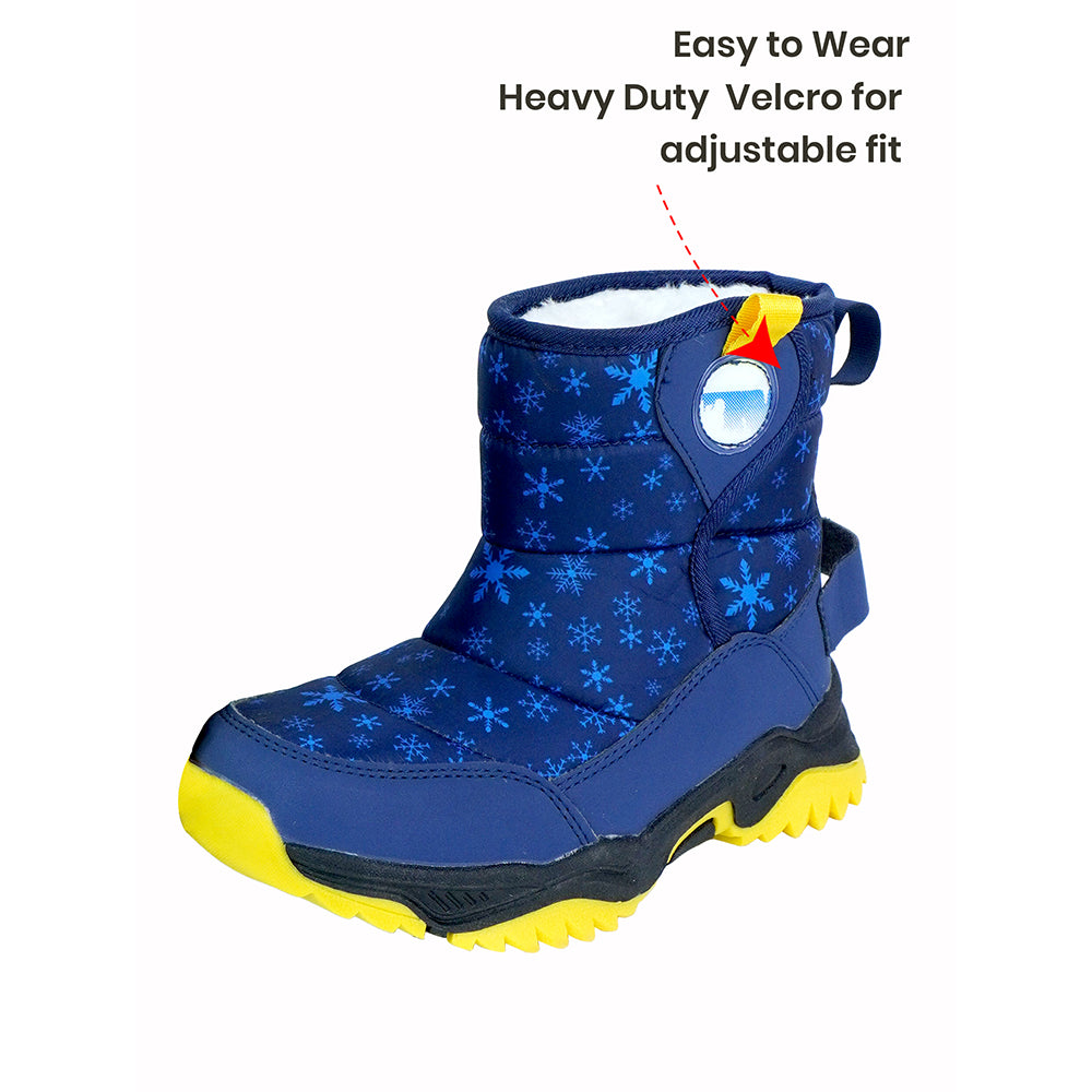 Little Surprise Box, Blue Snowflake Waterproof Winter Snow Boots For Kids For Minus Degree Temperature