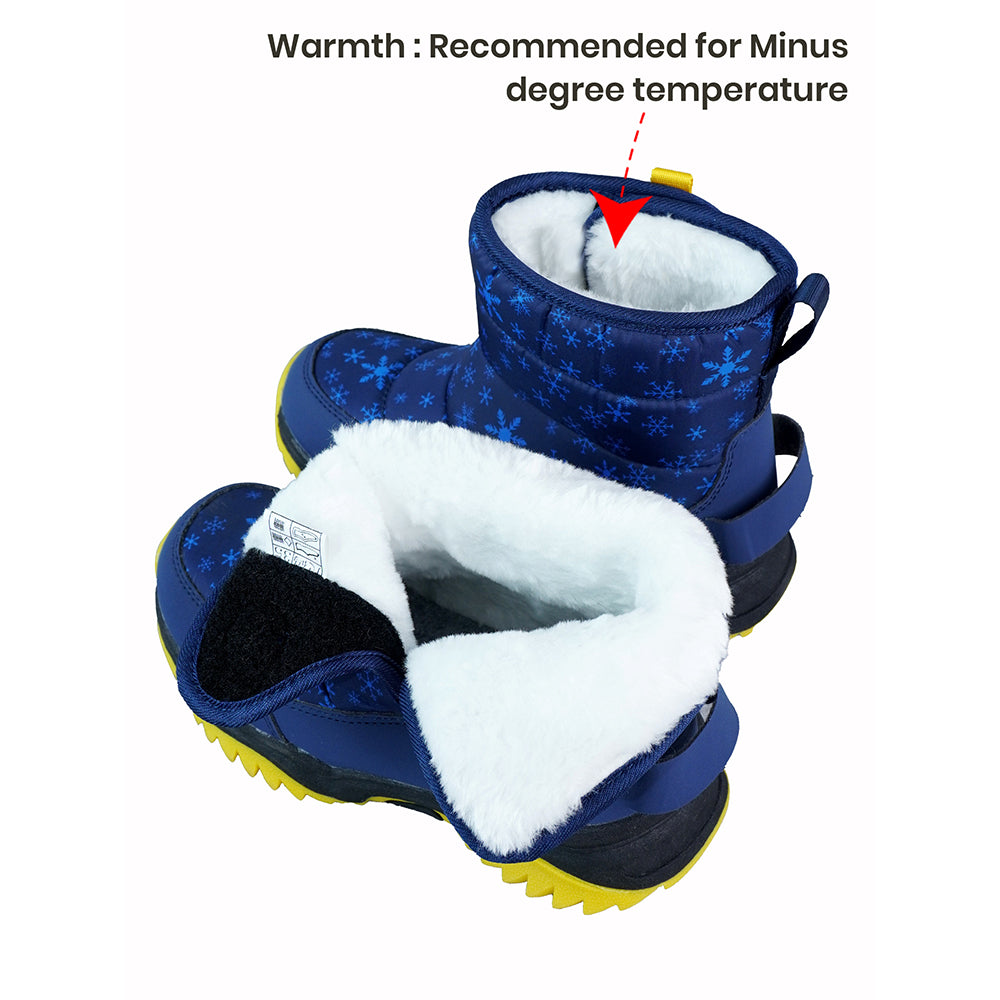 Little Surprise Box, Blue Snowflake Waterproof Winter Snow Boots For Kids For Minus Degree Temperature