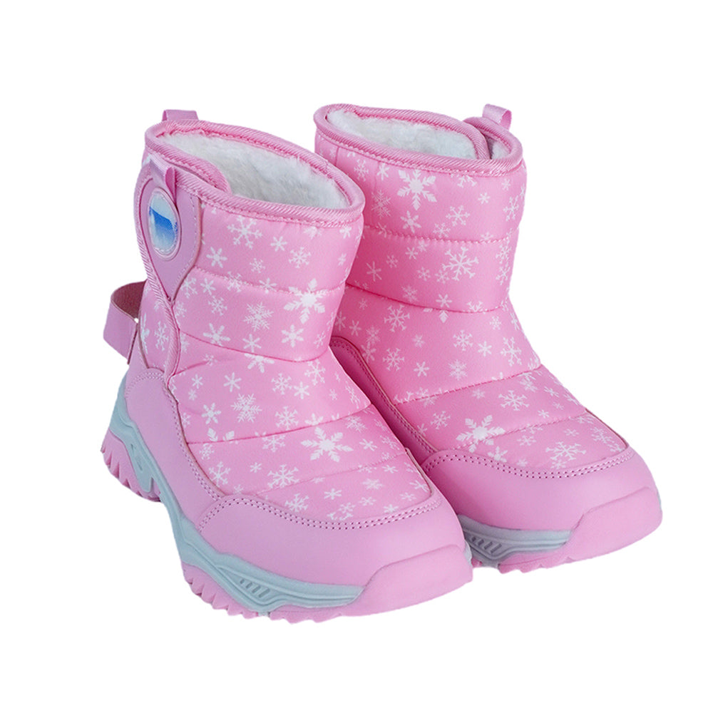 Little Surprise Box, Pink Snowflake Waterproof Winter Snow Boots for Kids for Minus Degree Temperature