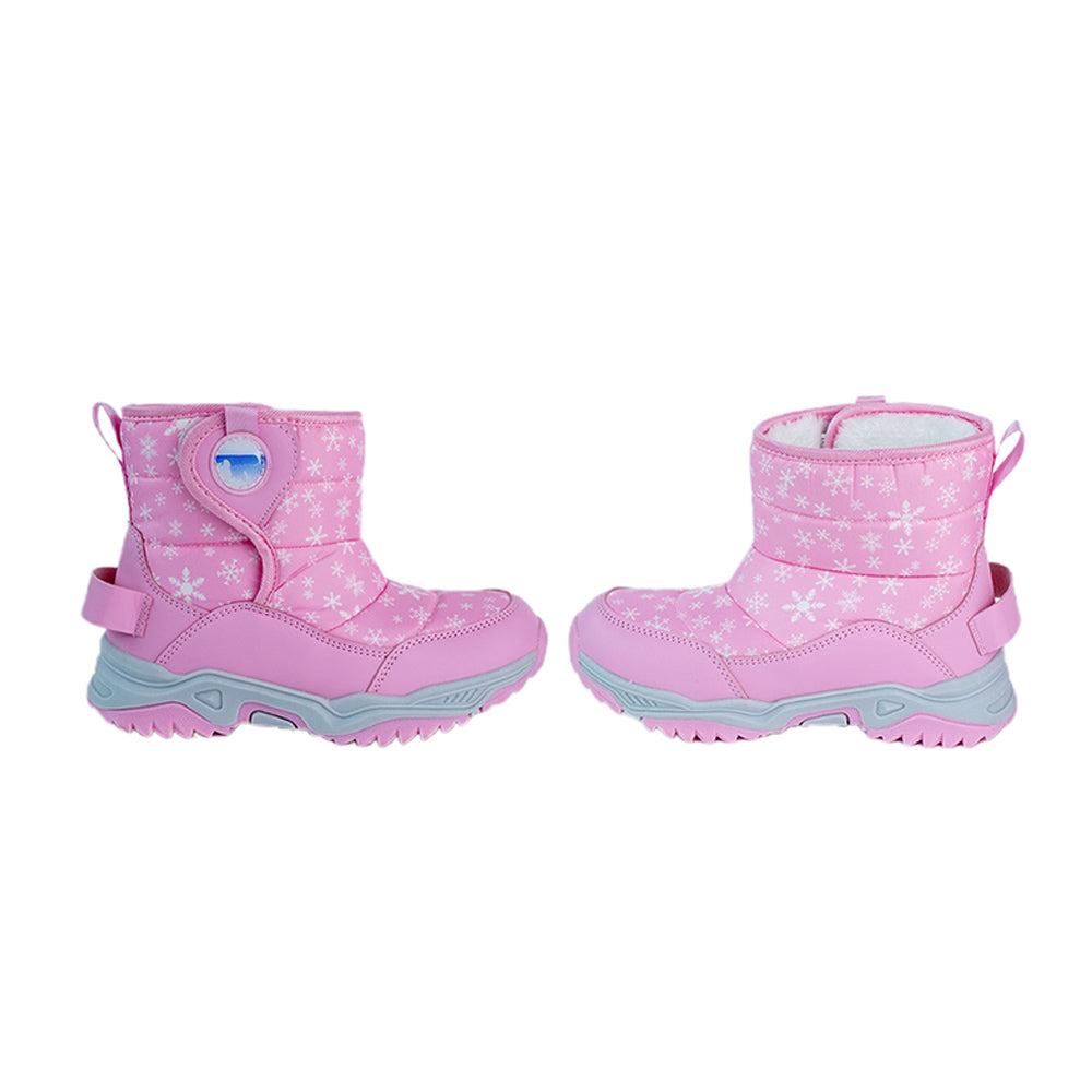 Little Surprise Box, Pink Snowflake Waterproof Winter Snow Boots for Kids for Minus Degree Temperature