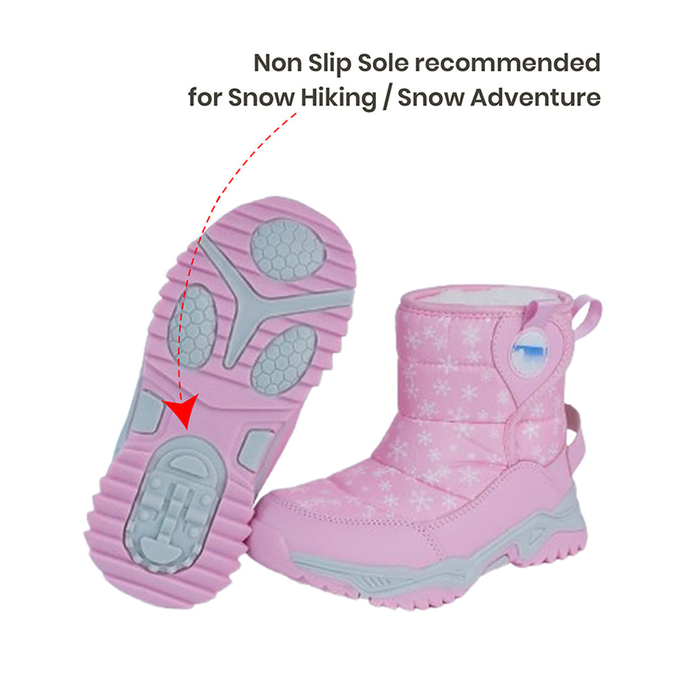 Little Surprise Box, Pink Snowflake Waterproof Winter Snow Boots for Kids for Minus Degree Temperature