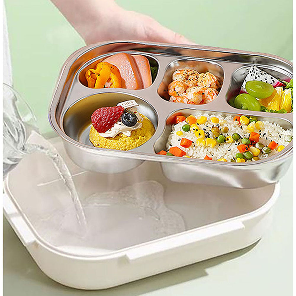 Little Surprise Box 2D Panda Big Size Size Stainless Steel Lunch Box /Tiffin with Insulated Matching Lunch Bag, stainless steel spoon and chopsticks for Kids & Adults, 1500ml