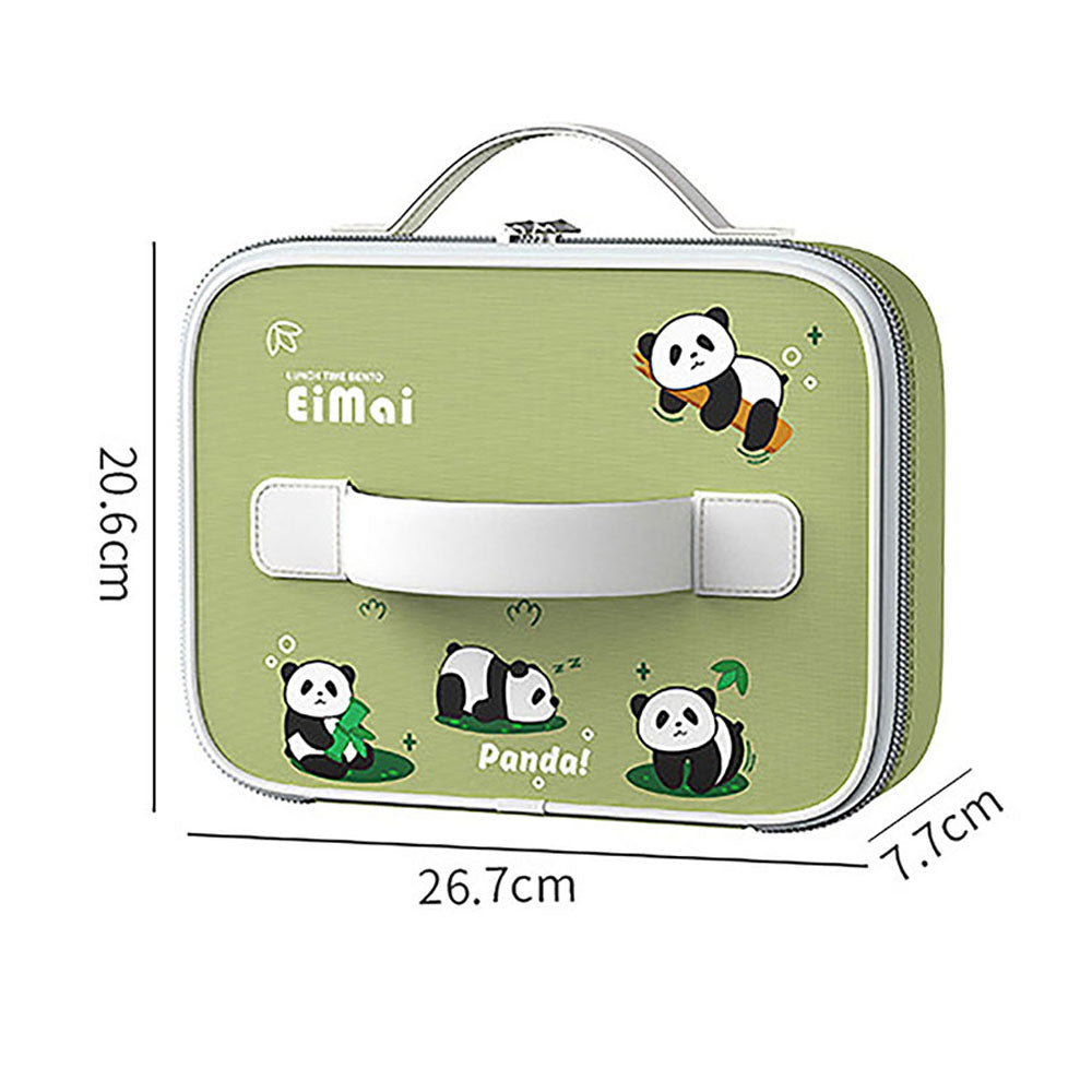 Little Surprise Box 2D Panda Medium Size Size Stainless Steel Lunch Box /Tiffin with Insulated Matching Lunch Bag, stainless steel spoon and chopsticks for Kids & Adults, 1000 ml