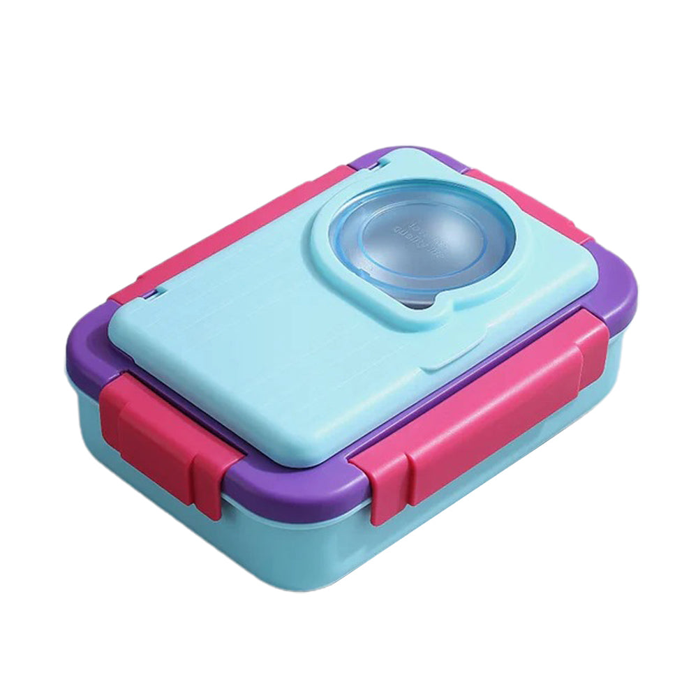 Little Surprise Box 2 Decker Blue & Purple Double Lock Stainless Steel Lunch /Tiffin Box for Kids.