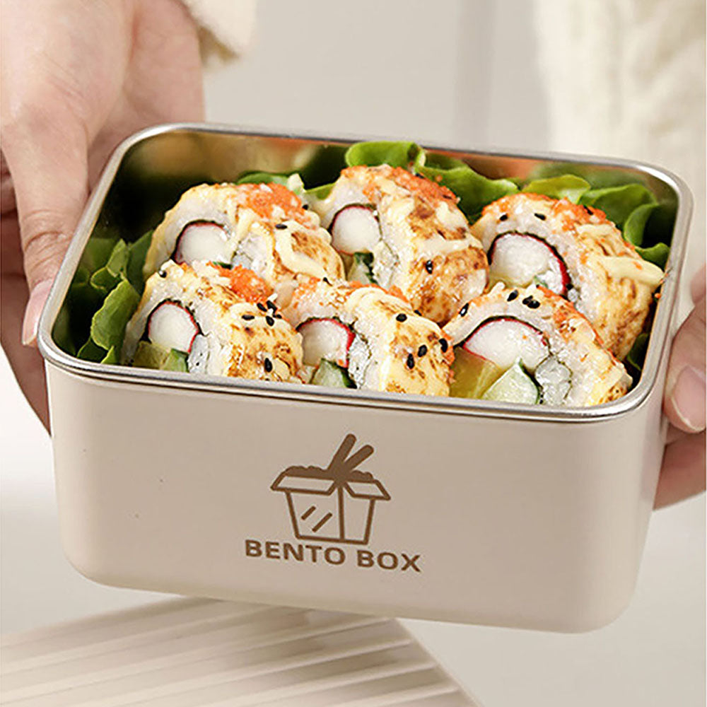 Little Surprise Box , Cream 3pcs Bento Stainless Steel Lunch Box Container set with insulated Matching lunch Bag for Kids & Adults