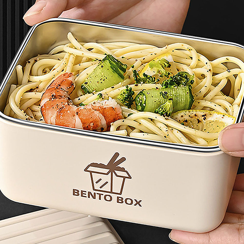 Little Surprise Box , Cream 3pcs Bento Stainless Steel Lunch Box Container set with insulated Matching lunch Bag for Kids & Adults