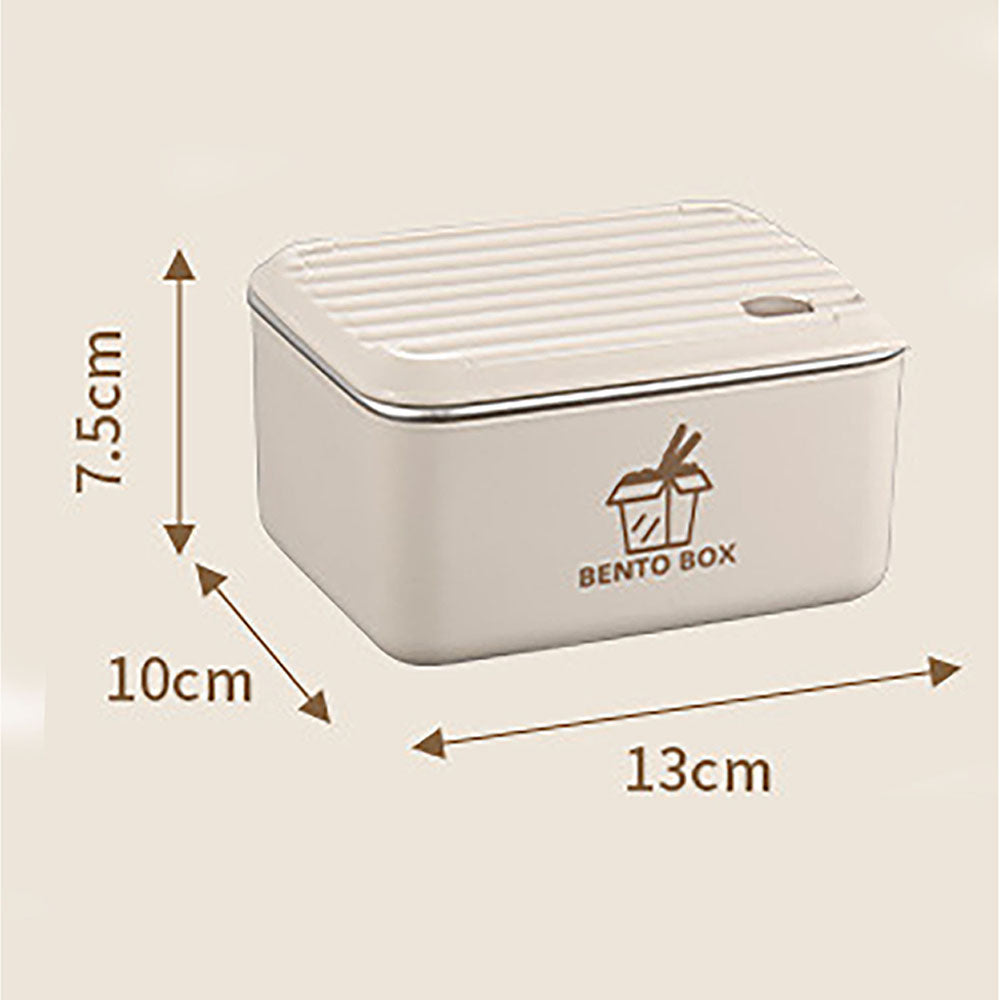 Little Surprise Box , Cream 3pcs Bento Stainless Steel Lunch Box Container set with insulated Matching lunch Bag for Kids & Adults