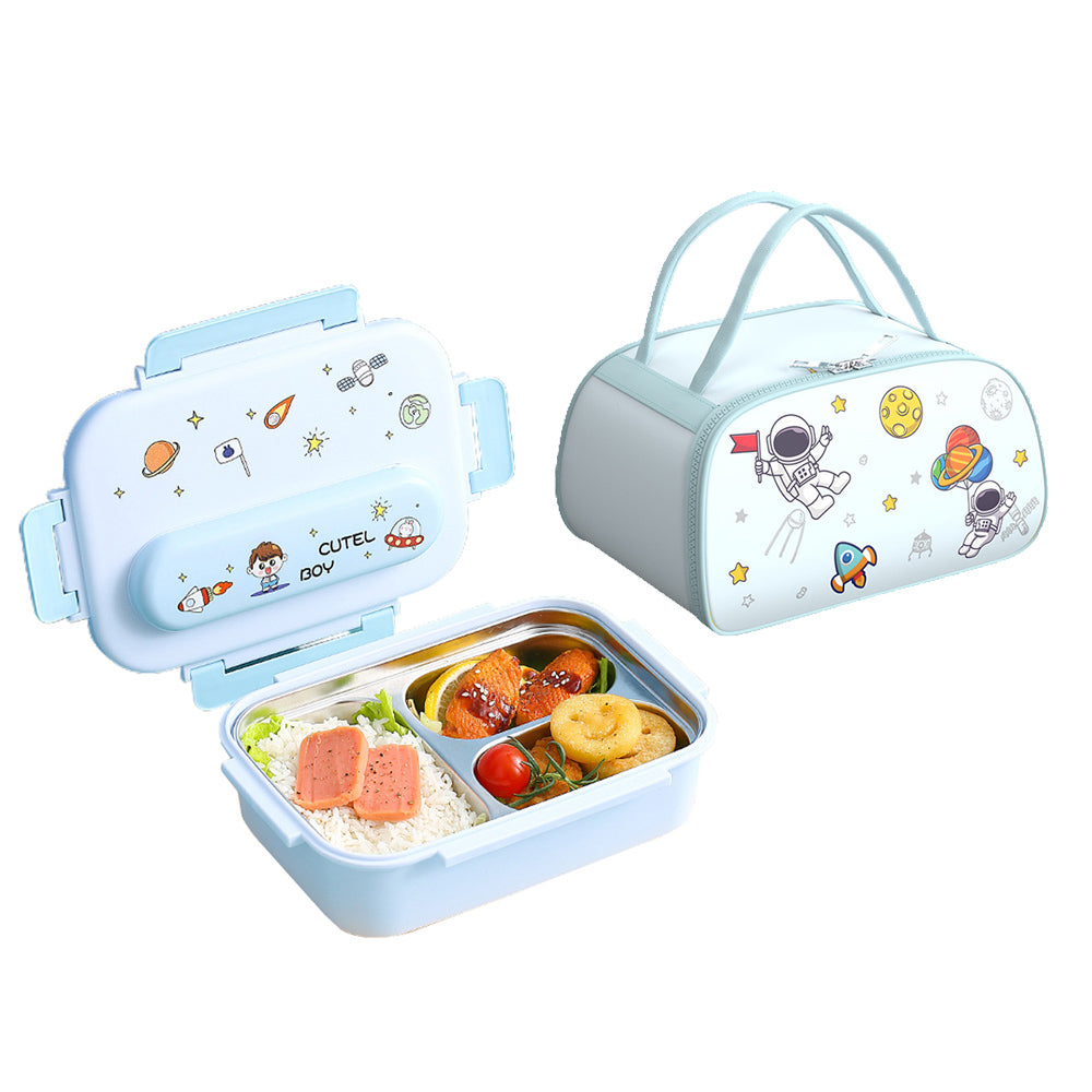 Little Surprise Box Kids Tiffin Lunch Box With Insulated Lunch Box Cover, Light Blue