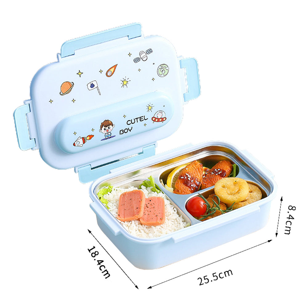 Little Surprise Box Kids Tiffin Lunch Box With Insulated Lunch Box Cover, Light Blue