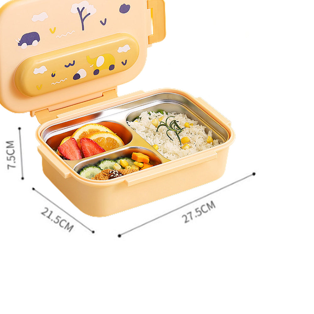 Little Surprise Box Kids Tiffin Lunch Box With Insulated Lunch Box Cover, Yellow