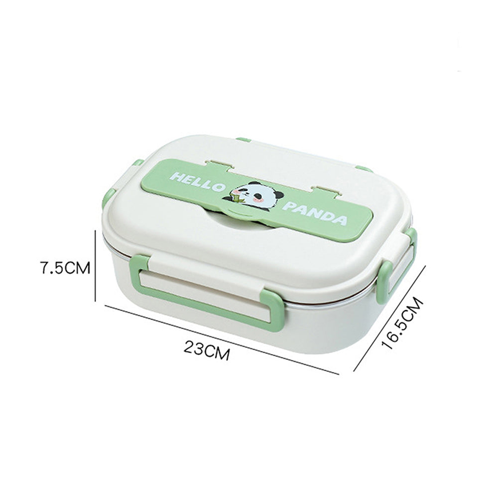 Little Surprise Box, Happy Panda medium Size Stainless Steel Lunch Box /Tiffin with Insulated Matching Lunch Bag, stainless steel spoon and chopsticks for Kids and Adults