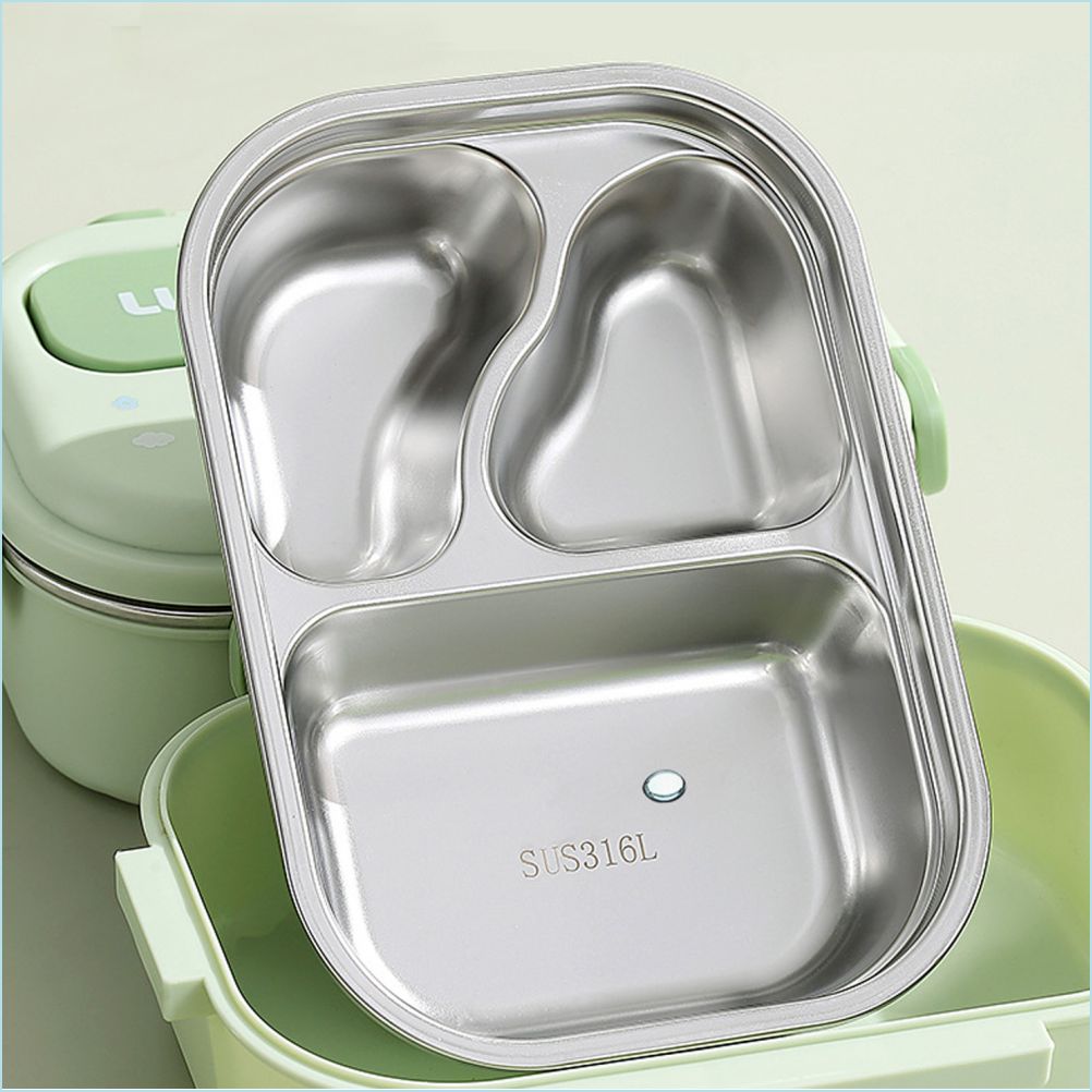 Mint Panda Lunch Time 2 pcs Stainless Steel Kids Lunch Box with matching Lunch Bag