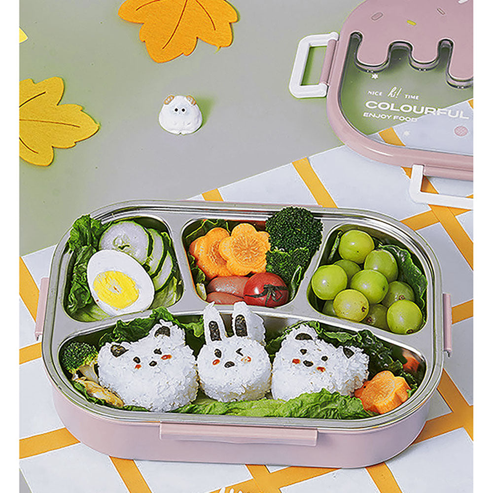 Little Surprise Box Pink Icecream Drip Big Size Stainless Steel Lunch Box  for Kids & Adults, 1300ml