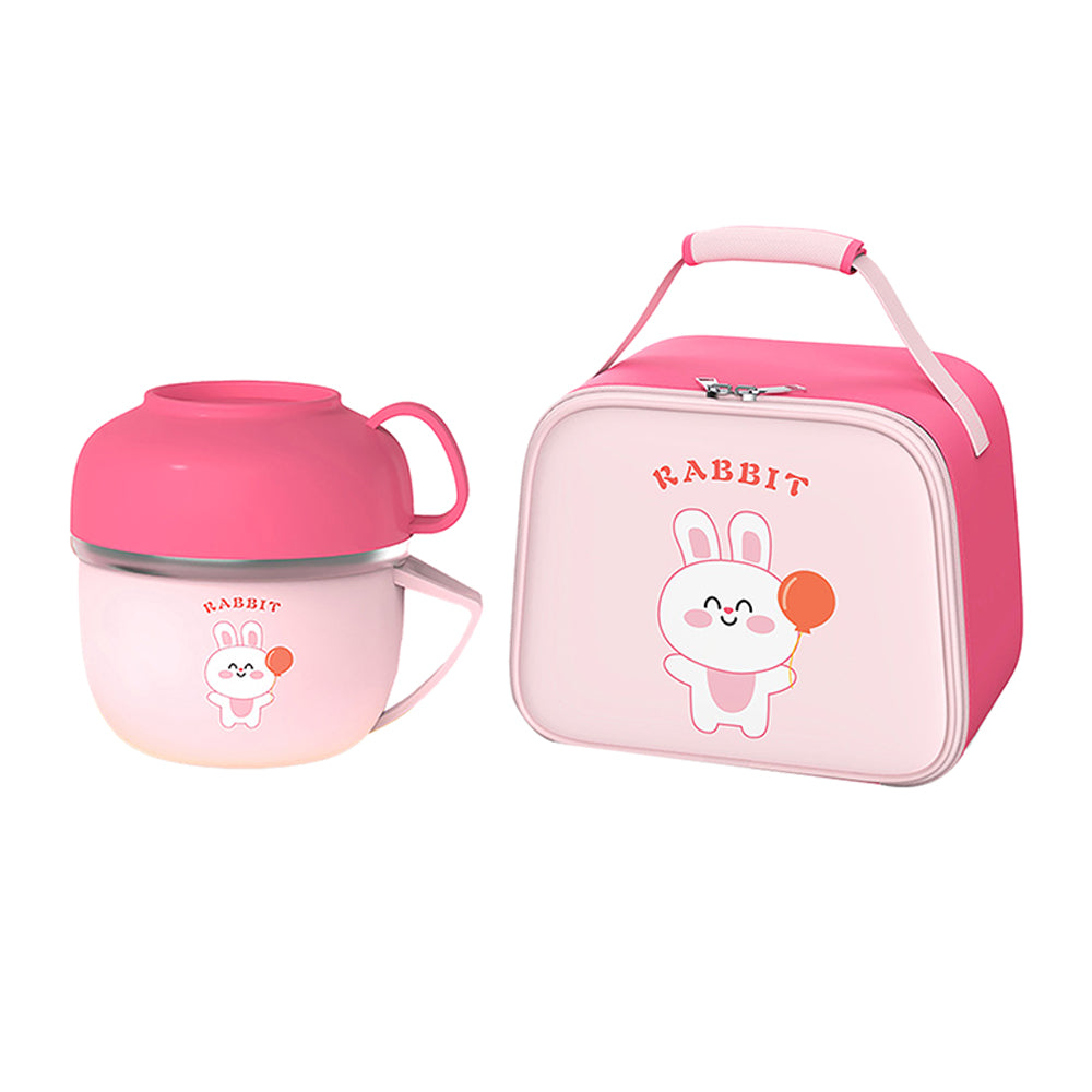 Little Surprise Box Pink Small/Big Size, Bunny Dual Handle Soup and Noodles Lunch Box with matching Cover