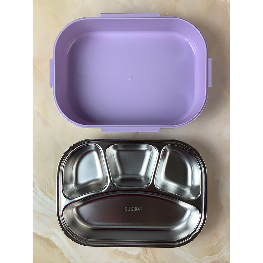 Little Surprise Box Purple Icecream Drip Big Size Stainless Steel Lunch Box with  for Kids & Adults, 1300ml