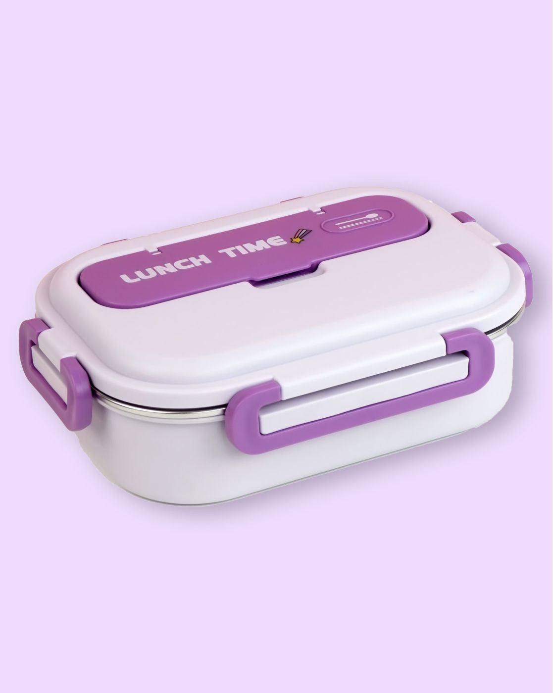 Purple Lunch Time 2 pcs Stainless Steel Kids Lunch Box with matching Lunch Bag