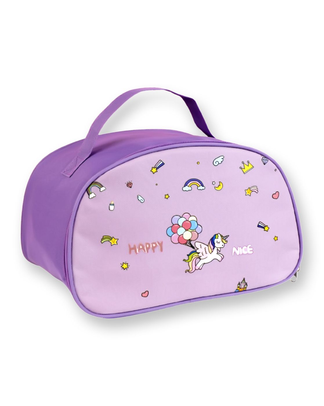 Purple Lunch Time 2 pcs Stainless Steel Kids Lunch Box with matching Lunch Bag